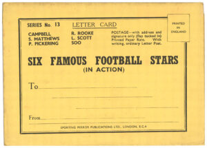 Sporting Mirror - 'Letter Card' (1948) - Lettercard #13 Six Famous Football Stars (In Action)