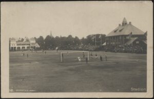 Real Photo - 'Norway Football Stadium' (1921) - Used Postcard Real Photo - 'Norway Football Stadium' (1921) - Used Postcard
