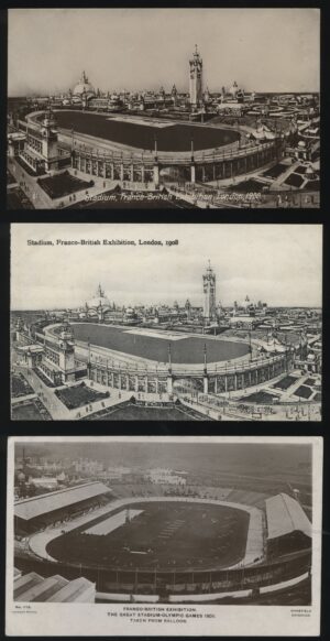 Real Photo - 'Franco-British Exhibition Stadium' (1908) - 3 Postcard Set Real Photo - 'Franco-British Exhibition Stadium' (1908) - 3 Postcard Set
