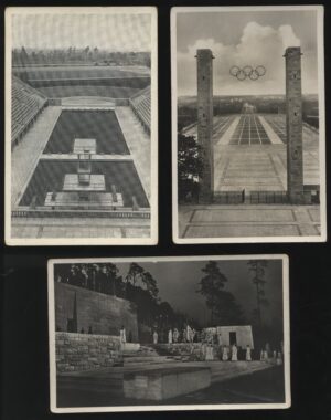 Berlin Olympics - 'Swimming Stadium / Entry of Heracles' (1936) - 3 Postcard Set Berlin Olympics - 'Swimming Stadium / Entry of Heracles' (1936) - 3 Postcard Set