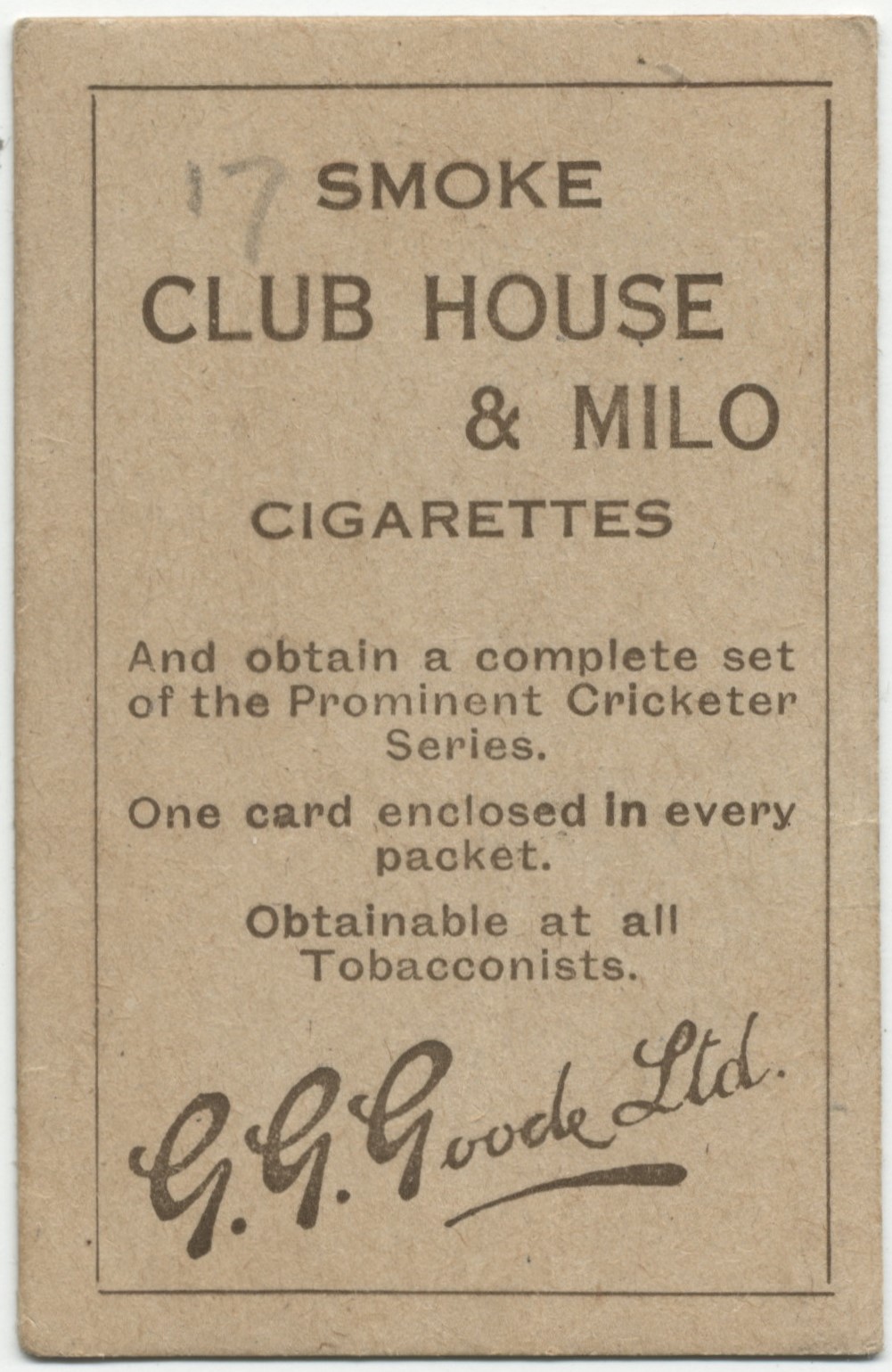 G.G. Goode - 'Prominent Cricketers' #17 - Woolley (Kent) (1924) G.G. Goode - 'Prominent Cricketers' #17 - Woolley (Kent) (1924)