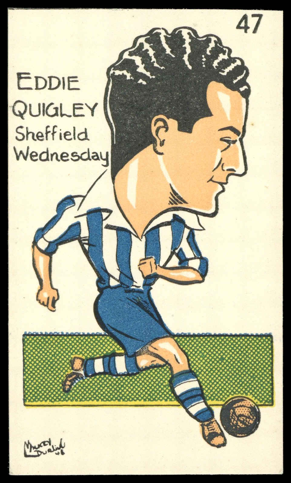 Sunday Empire News - 'Famous Footballers' (1953) - Eddie Quigley (Sheffield Weds) Sunday Empire News - 'Famous Footballers' (1953) - Eddie Quigley (Sheffield Weds)