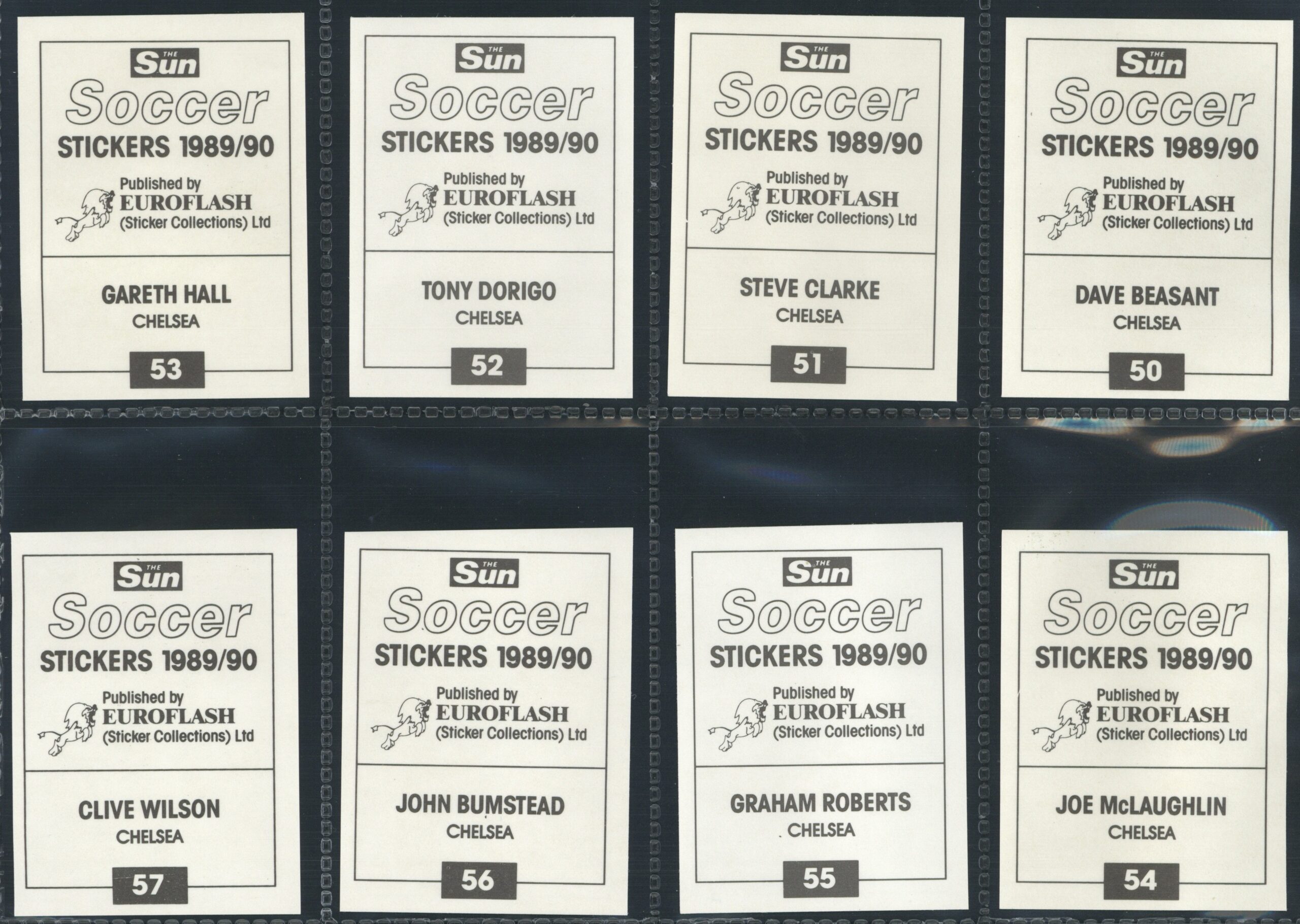 The Sun - 'Soccer Stickers 1989/90' (1989) - Chelsea Team Set The Sun - 'Soccer Stickers 1989/90' (1989) - Chelsea Team Set