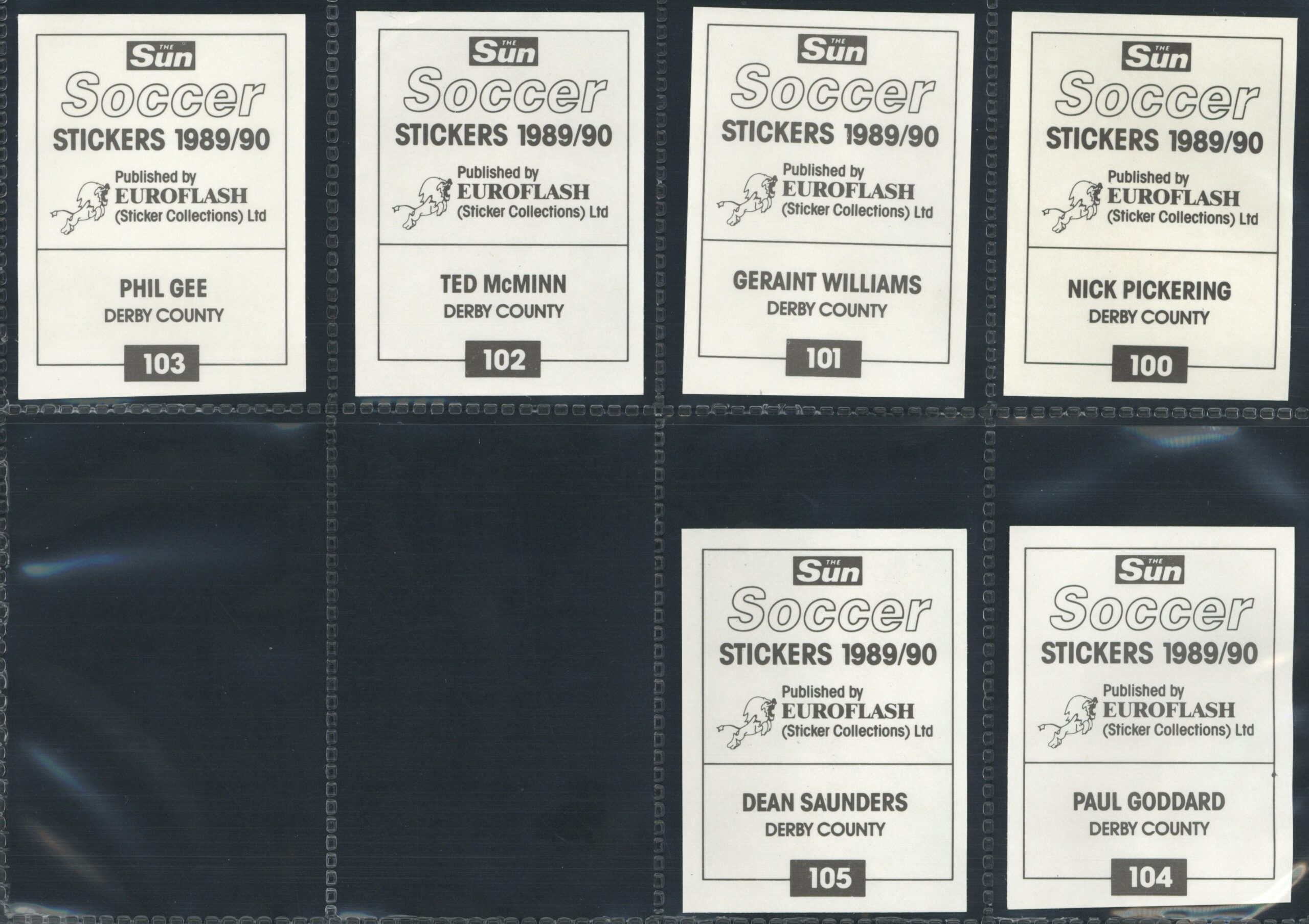 The Sun - 'Soccer Stickers 1989/90' (1989) - Derby County Team Set The Sun - 'Soccer Stickers 1989/90' (1989) - Derby County Team Set