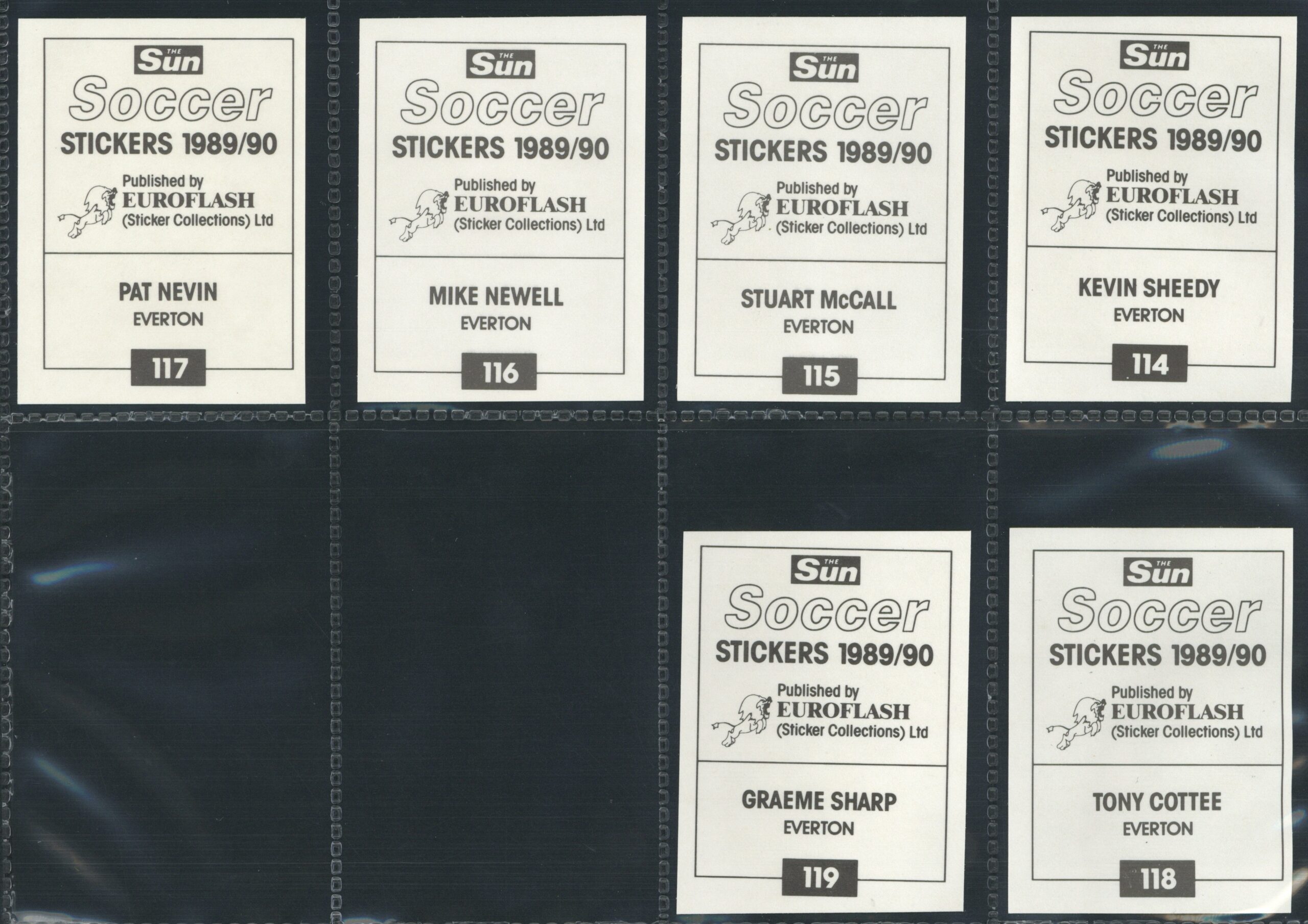 The Sun - 'Soccer Stickers 1989/90' (1989) - Everton Team Set The Sun - 'Soccer Stickers 1989/90' (1989) - Everton Team Set