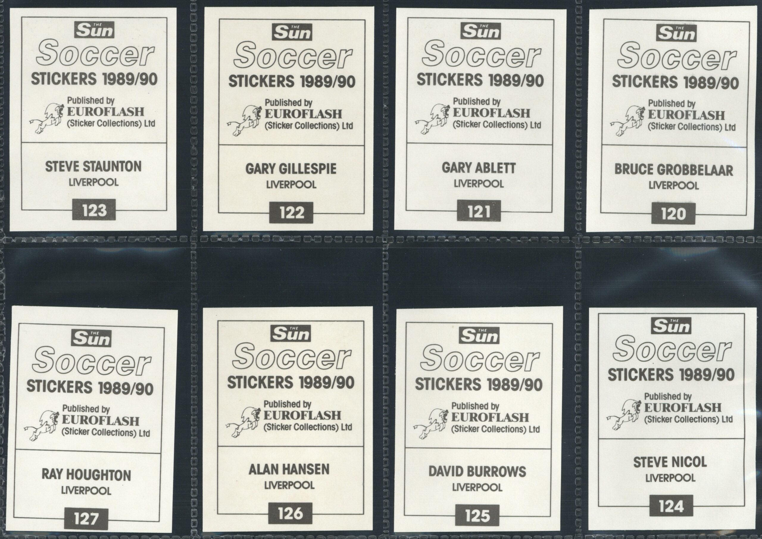 The Sun - 'Soccer Stickers 1989/90' (1989) - Liverpool Team Set The Sun - 'Soccer Stickers 1989/90' (1989) - Liverpool Team Set