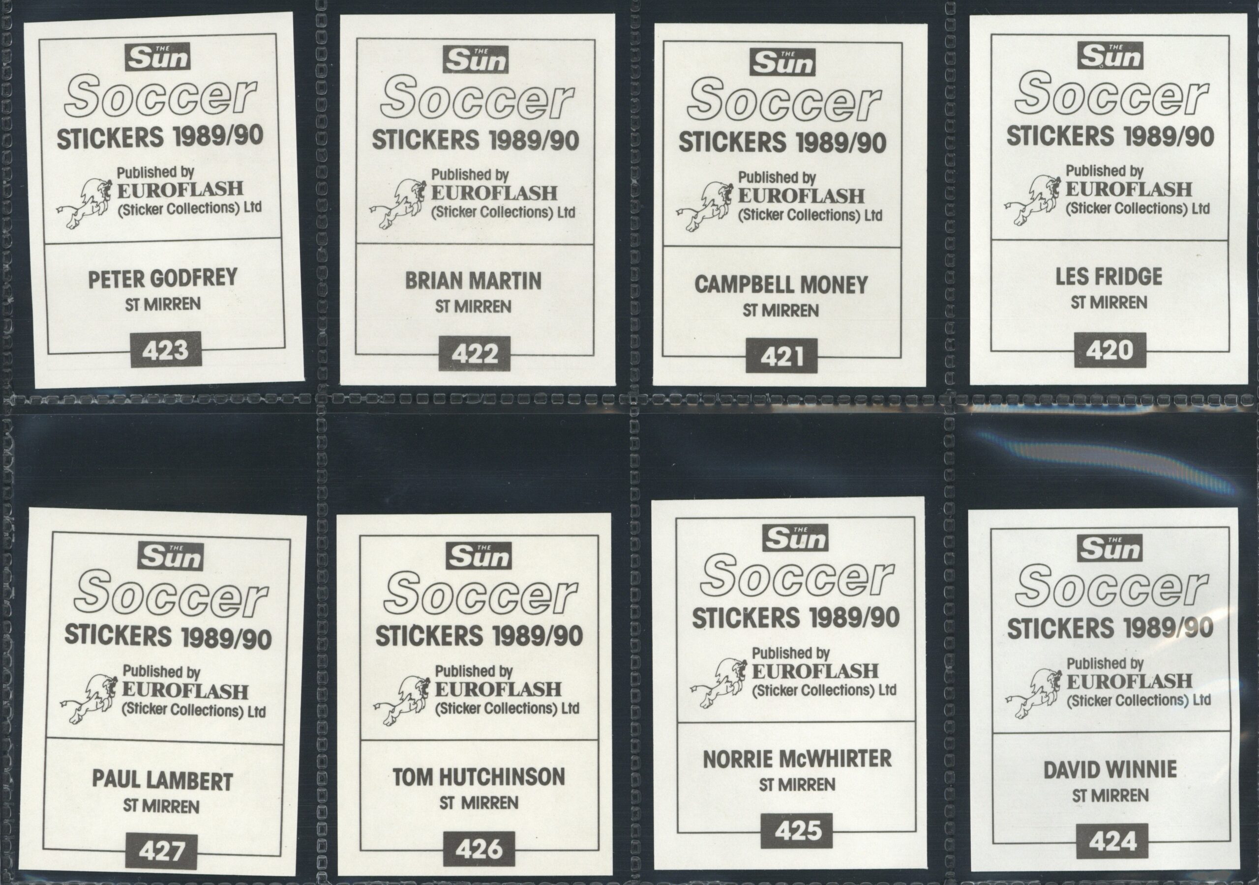 The Sun - 'Soccer Stickers 1989/90' (1989) - St. Mirren Team Set The Sun - 'Soccer Stickers 1989/90' (1989) - St. Mirren Team Set