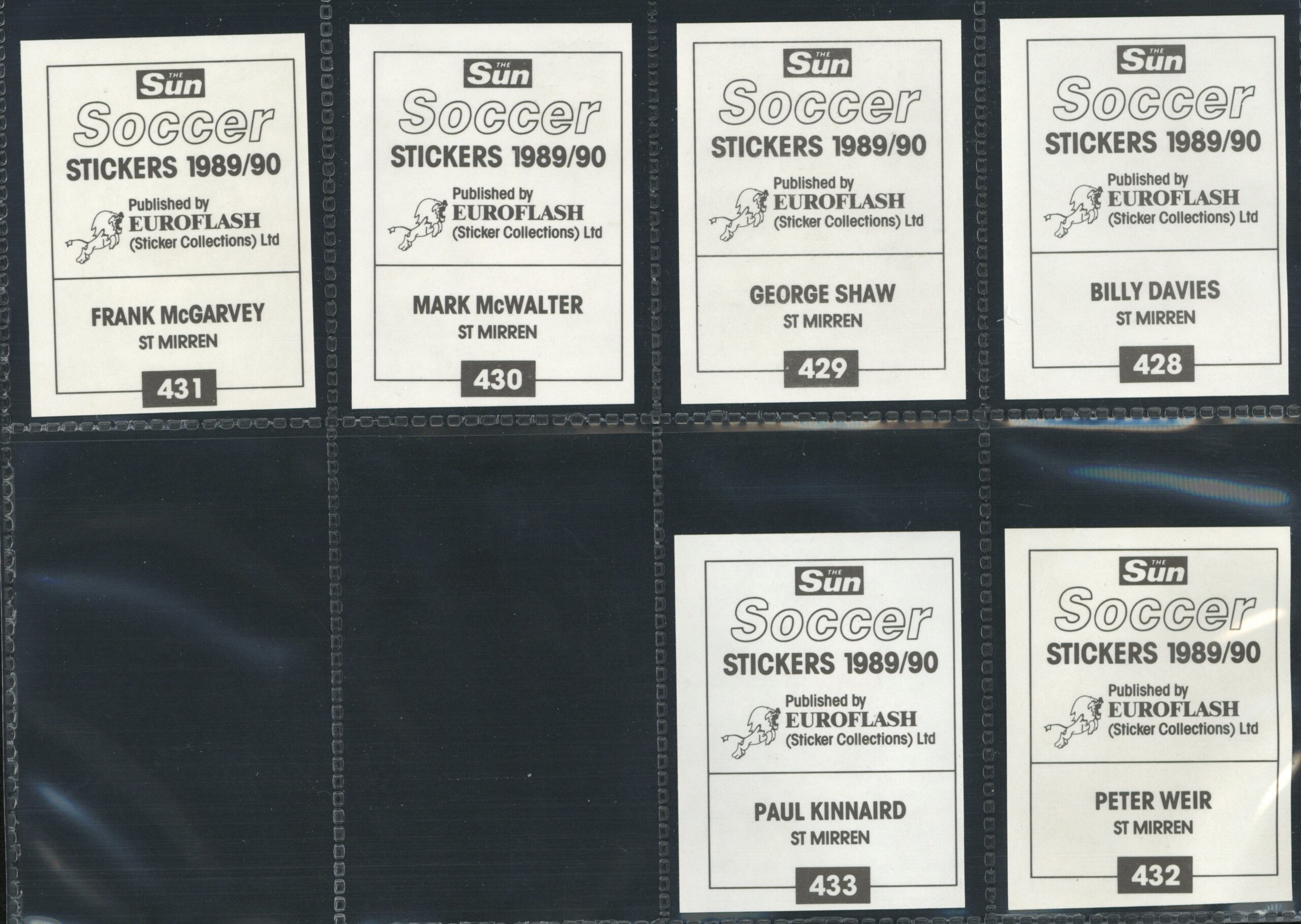 The Sun - 'Soccer Stickers 1989/90' (1989) - St. Mirren Team Set The Sun - 'Soccer Stickers 1989/90' (1989) - St. Mirren Team Set