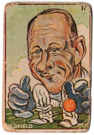 Sweetacres - 'Cricketers (Caricatures)' (1938) - Card #17 - W.A. Oldfield (New South Wales) Sweetacres - 'Cricketers (Caricatures)' (1938) - Card #17 - W.A. Oldfield (New South Wales)