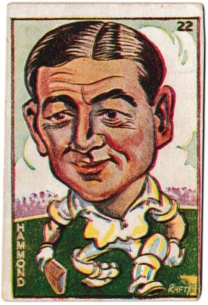 Sweetacres - 'Cricketers (Caricatures)' (1938) - Card #22 - W.R. Hammond (England) Sweetacres - 'Cricketers (Caricatures)' (1938) - Card #22 - W.R. Hammond (England)