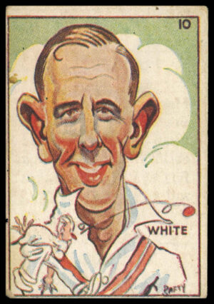 Sweetacres - 'Cricketers (Caricatures)' (1938) - #10 - E.S. White (New South Wales) Sweetacres - 'Cricketers (Caricatures)' (1938) - #10 - E.S. White (New South Wales)