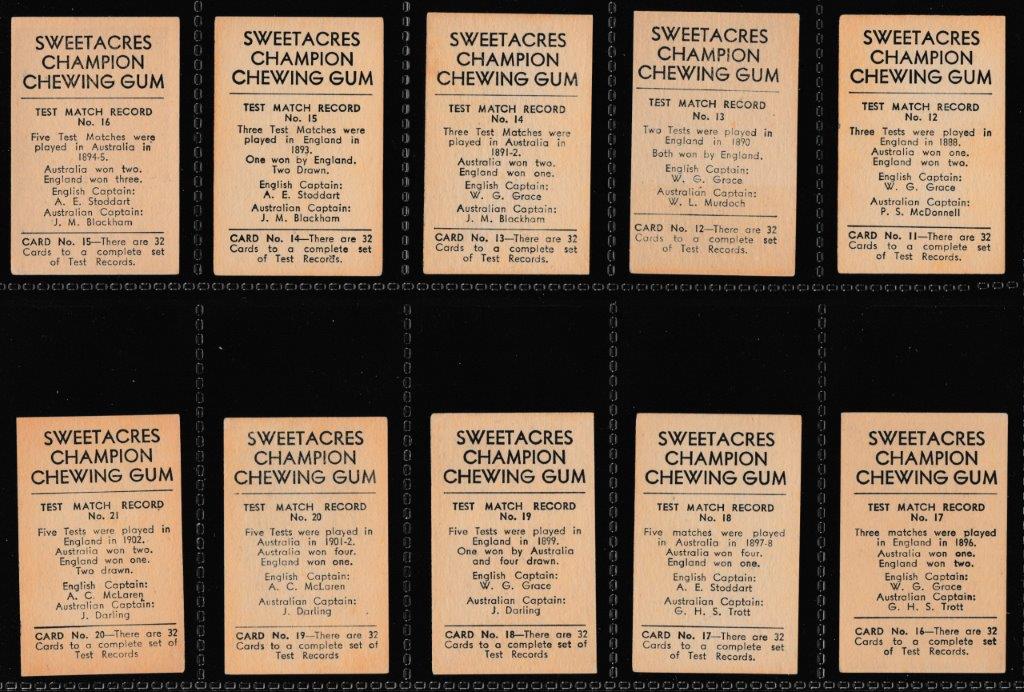 Sweetacres - 'Test Match Records' - (1932) - Complete Set Sweetacres - 'Test Match Records' - (1932) - Complete Set