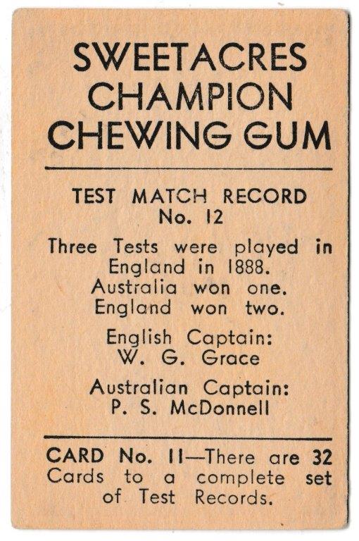 Sweetacres - 'Test Match Records' (1932) - Card #11 - K.S. Duleepsinhji Sweetacres - 'Test Match Records' (1932) - Card #11 - K.S. Duleepsinhji