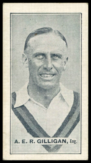 Sweetacres - 'Cricketers (Minties Red & Green)' (1926) - A.E.R. Gilligan (Sussex) Sweetacres - 'Cricketers (Minties Red & Green)' (1926) - A.E.R. Gilligan (Sussex)