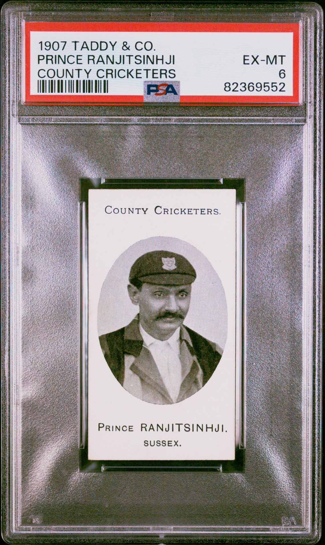 Taddy - Prince Ranjitsinhji - 'County Cricketers Sussex' - (1907) **PSA6** Taddy - Prince Ranjitsinhji - 'County Cricketers Sussex' - (1907) **PSA6**