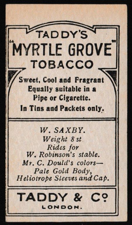 Taddy - 'Famous Jockeys (Blue Letterpress)' (1905) - W. Saxby Taddy - 'Famous Jockeys (Blue Letterpress)' (1905) - W. Saxby