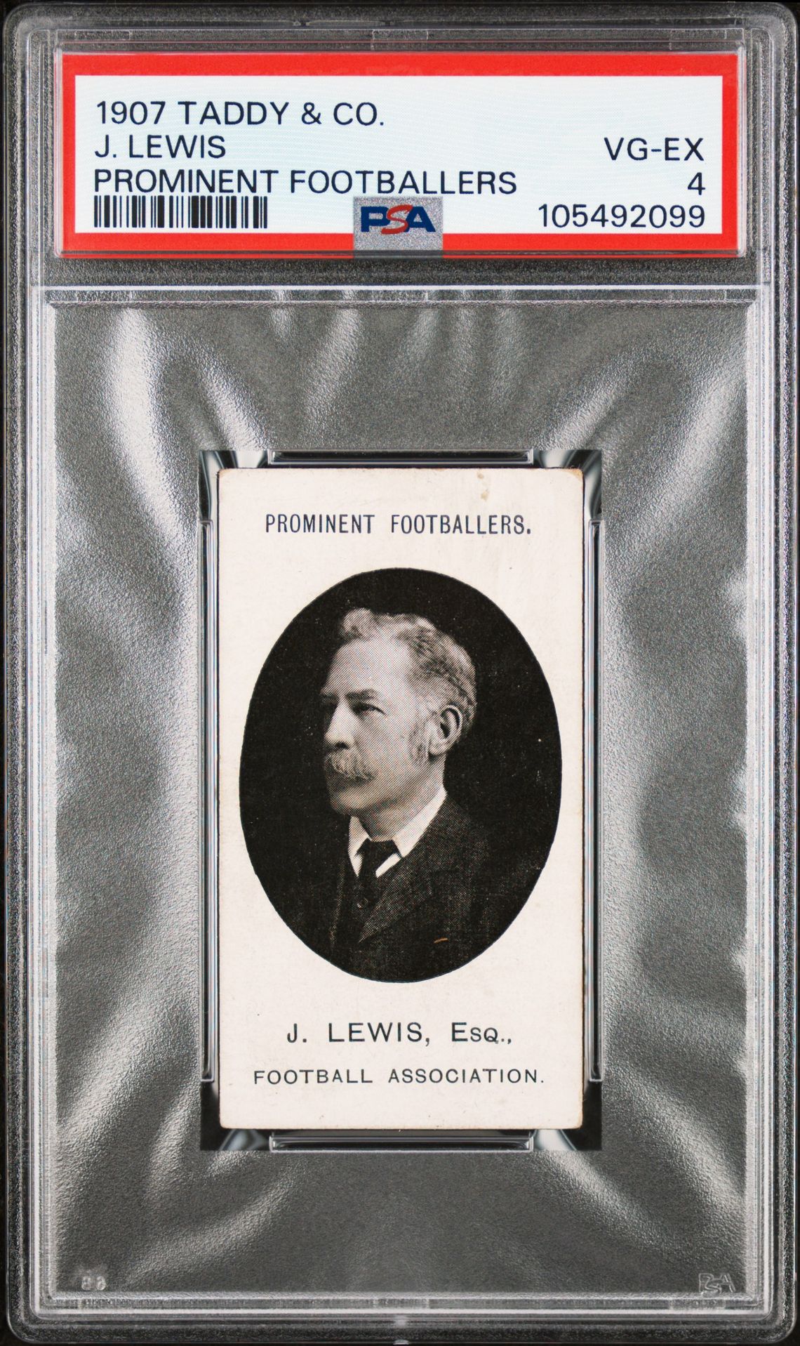 Taddy - 'Prominent Footballers Officials' (1907) - J. Lewis Esq. Football Assoc. **PSA4** Taddy - 'Prominent Footballers Officials' (1907) - J. Lewis Esq. Football Assoc. **PSA4**