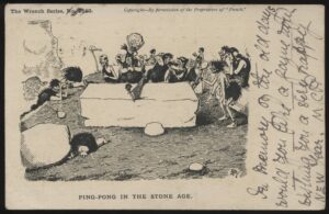Punch - 'Ping-Pong in the Stone Age Postcard' (1903) - Used Postcard Punch - 'Ping-Pong in the Stone Age Postcard' (1903) - Used Postcard