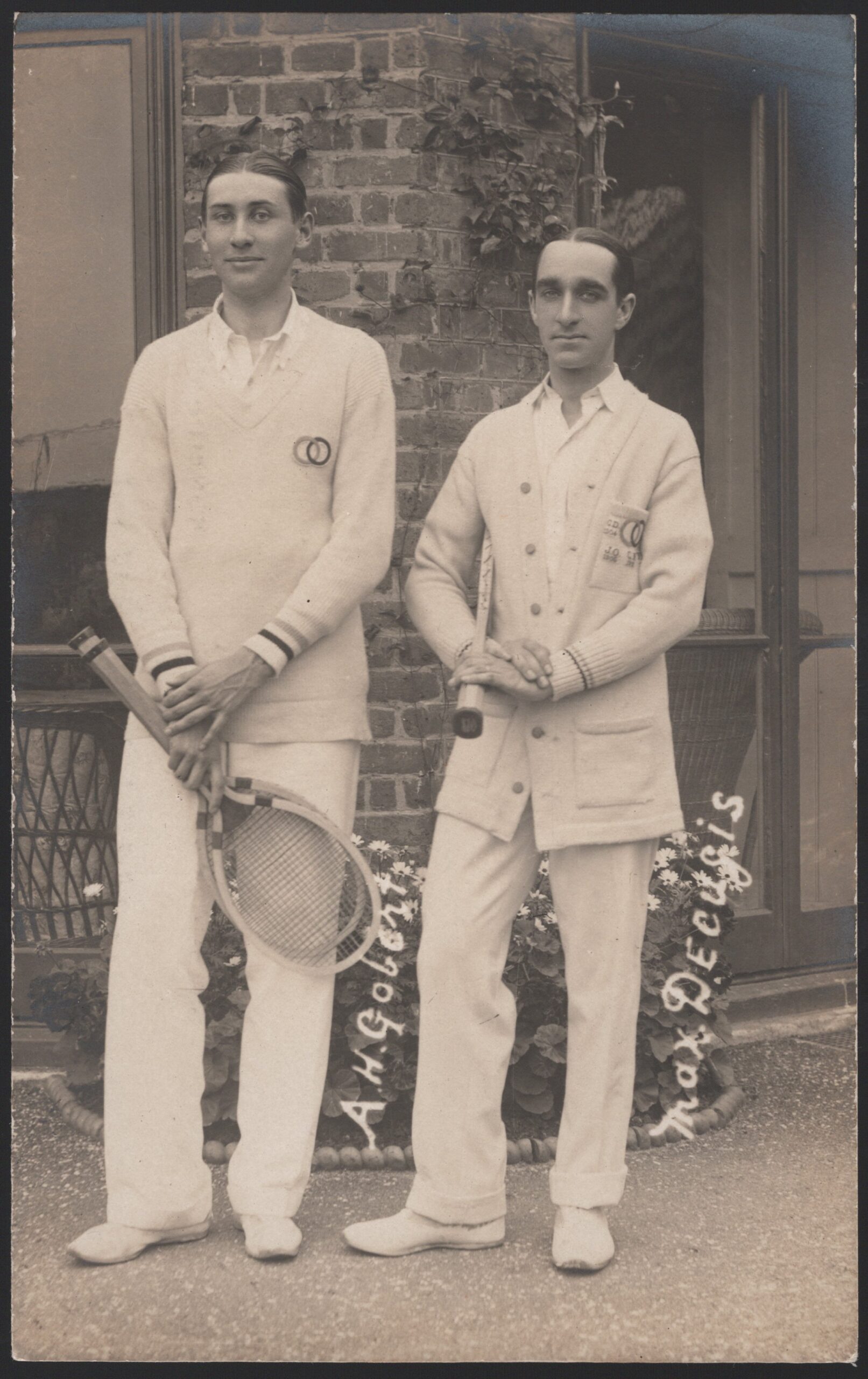 E Trim & Co - 'Andre Gobert & Max Decugis - Wimbledon Mens Doubles Champions 1911' (c1912) - Unused Postcard E Trim & Co - 'Andre Gobert & Max Decugis - Wimbledon Mens Doubles Champions 1911' (c1912) - Unused Postcard
