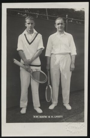 E Trim & Co - 'Bunny Auston (GB) & R Lycett (GB) at Wimbledon' (c1932) - Unused Postcard