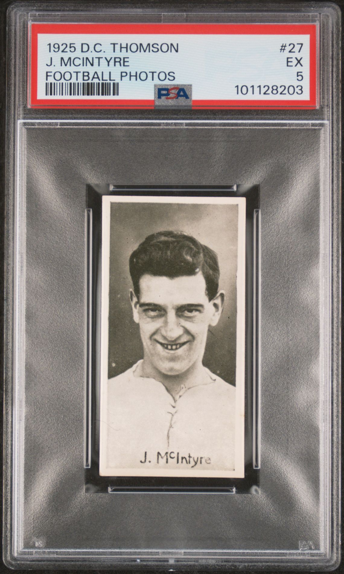 Thomson (D.C.) - 'Football Photos' (c1925) - J. McIntyre (Derby County) **PSA5** Thomson (D.C.) - 'Football Photos' (c1925) - J. McIntyre (Derby County) **PSA5**