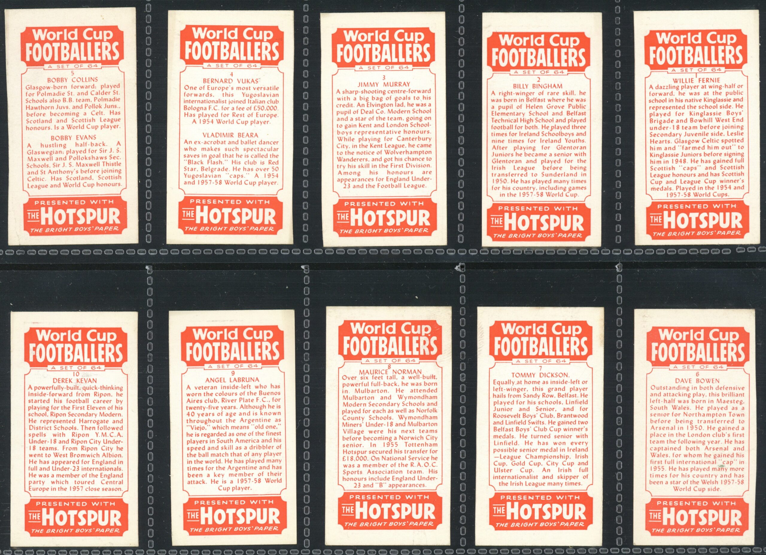 Thomson (D.C.) - 'World Cup Footballers' Complete Set (1958) Thomson (D.C.) - 'World Cup Footballers' Complete Set (1958)