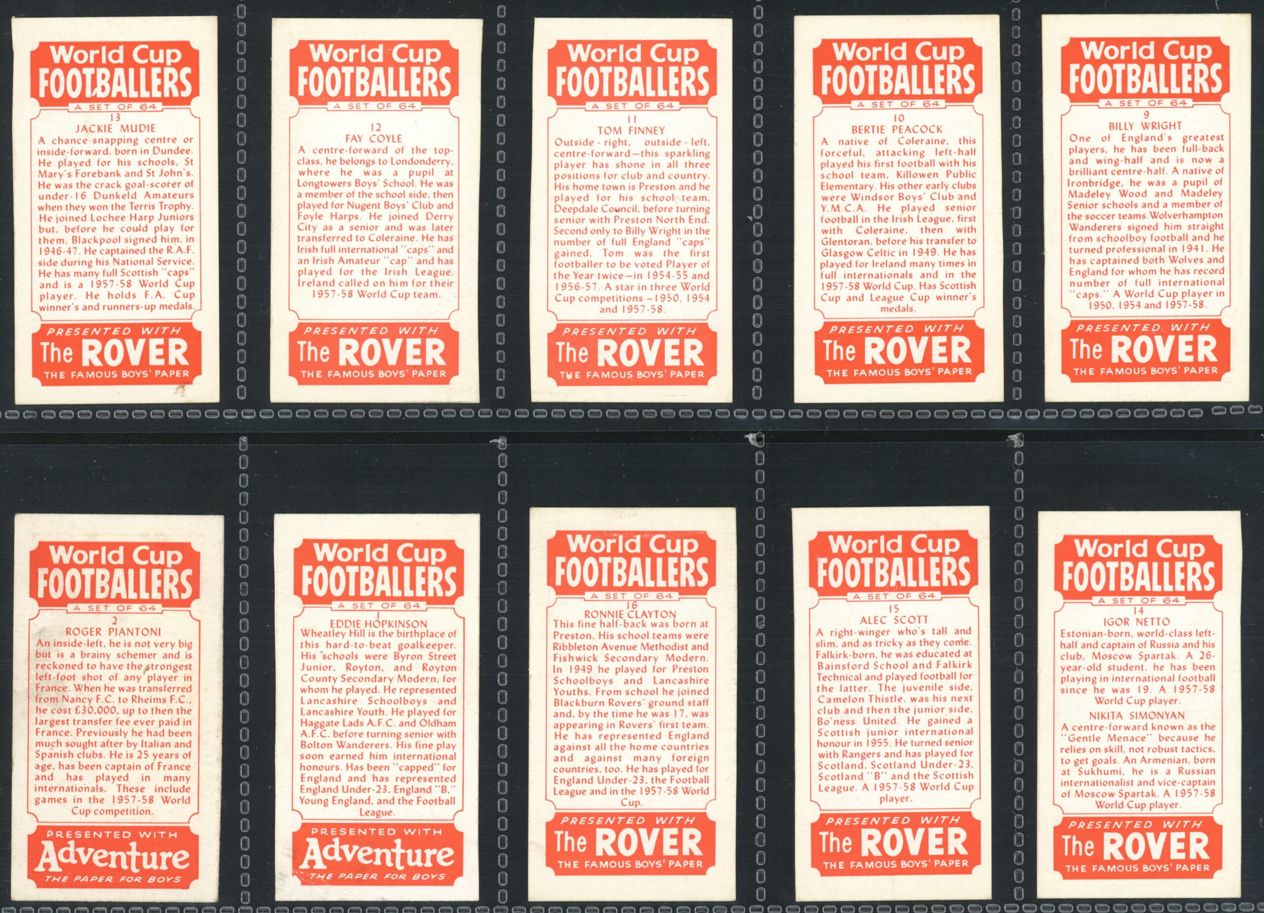 Thomson (D.C.) - 'World Cup Footballers' Complete Set (1958) Thomson (D.C.) - 'World Cup Footballers' Complete Set (1958)