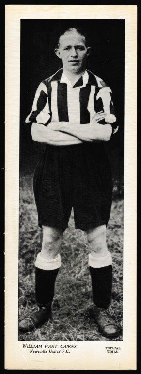 Topical Times - 'Footballers (Large B&W Left Caption 1939) - William Hart Cairns (Newcastle Utd)