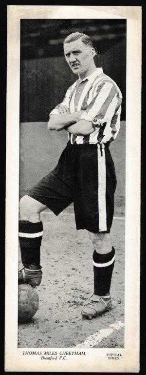 Topical Times - 'Footballers (Large B&W Left Caption 1939) - Thomas Miles-Cheetham (Brentford)