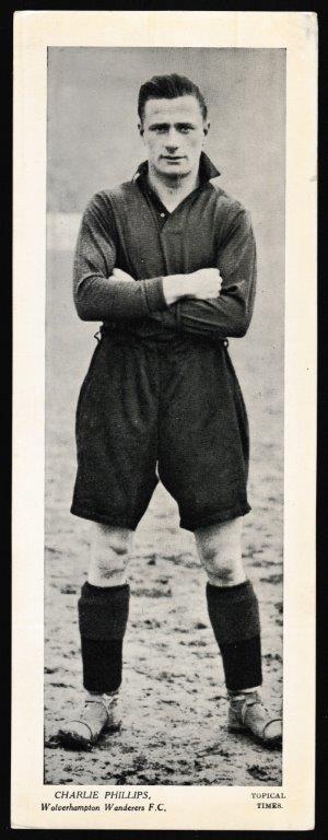 Topical Times - 'Footballers (Large B&W Left Caption 1935) - Charlie Phillips (Wolves) Topical Times - 'Footballers (Large B&W Left Caption 1935) - Charlie Phillips (Wolves)
