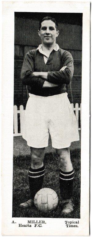 Topical Times - 'Footballers - Scottish (First 24)' (1937) - Card #15 - A. Miller (Hearts)