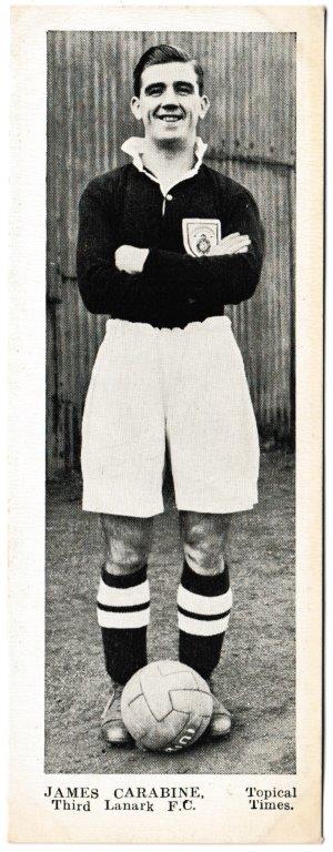 Topical Times - 'Footballers - Scottish (Second 24)' (1938) - Card #4 - James Carabine (Third Lanark)