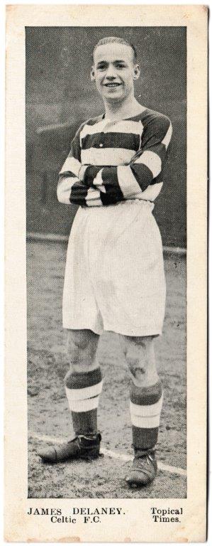 Topical Times - 'Footballers - Scottish (Second 24)' (1938) - Card #7 - James Delaney (Celtic)