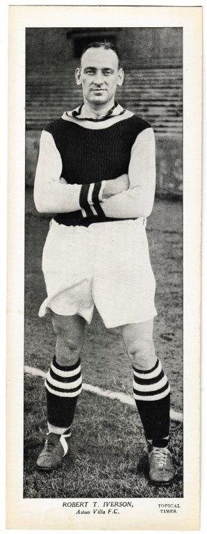 Topical Times - 'Star Footballers 1938/39 (English)' (1938) - Card #8 - Robert T. Iverson (Aston Villa)