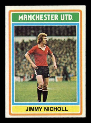 Topps (UK) - 'Footballers (Blue Back 221-330)' (1976) - Jimmy Nicholl (Manchester United) Topps (UK) - 'Footballers (Blue Back 221-330)' (1976) - Jimmy Nicholl (Manchester United)