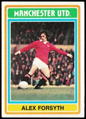 Topps (UK) - 'Footballers (Blue Back 1-110) Card #16 - Alex Forsyth (Manchester United)