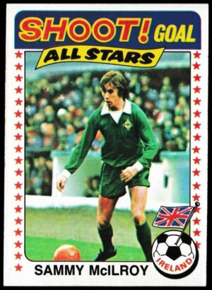 Topps (UK) - 'Footballers (Blue Back 111-220) Card #140 - Sammy McIlroy (Northern Ireland)