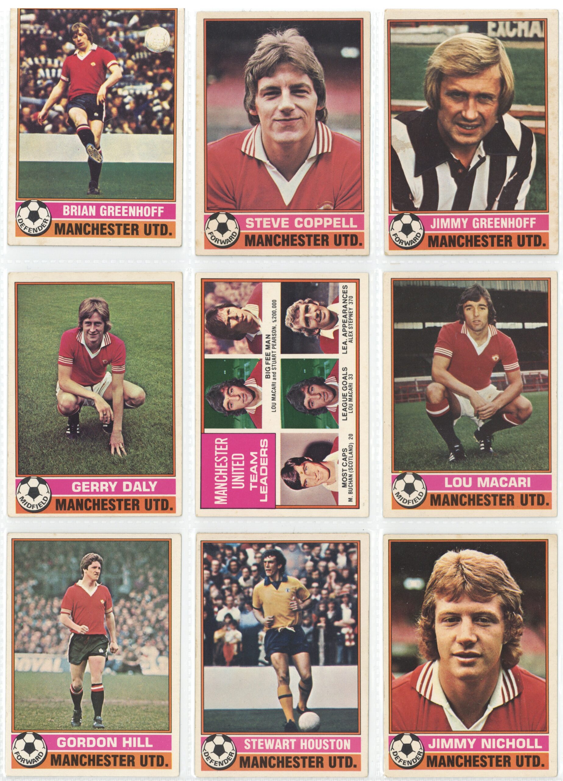 Topps (UK) - 'Manchester United Various 1977' - (1977) Topps (UK) - 'Manchester United Various 1977' - (1977)