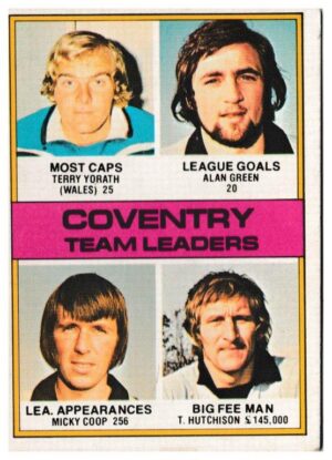 Topps (UK) - 'Footballers (Red Back 1-110)' - Card #106 - Coventry Team Leaders