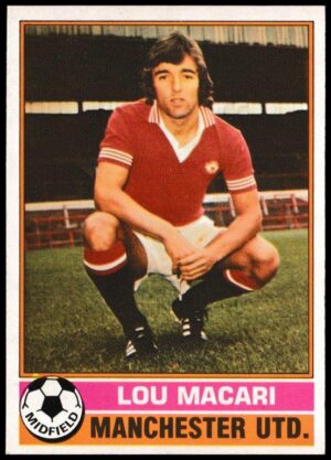 Topps (UK) - 'Footballers (Red Back 111-220)' - Card #128 - Lou Macari (Man Utd)