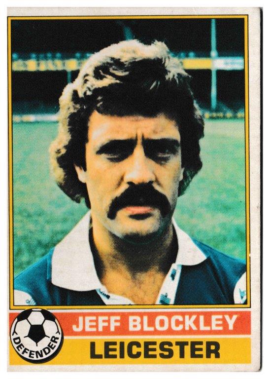Topps (UK) - 'Footballers (Red Back 1-110)' - Card #14 - Jeff Blockley (Leicester) Topps (UK) - 'Footballers (Red Back 1-110)' - Card #14 - Jeff Blockley (Leicester)