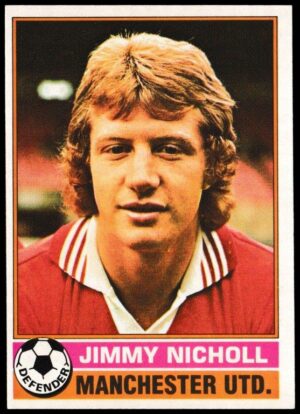Topps (UK) - 'Footballers (Red Back 111-220)' - Card #212 - Jimmy Nicholl (Man Utd)
