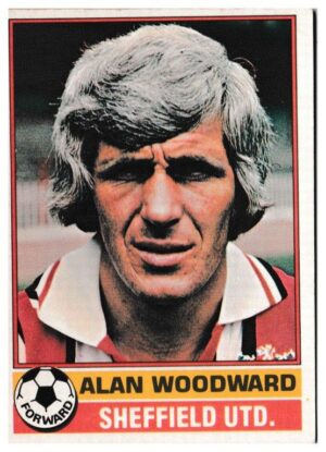 Topps (UK) - 'Footballers (Red Back 1-110)' - Card #79 - Alan Woodward (Sheffield Utd) Topps (UK) - 'Footballers (Red Back 1-110)' - Card #79 - Alan Woodward (Sheffield Utd)