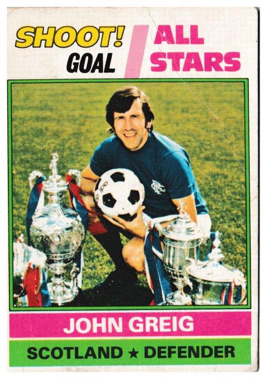 Topps (UK) - 'Footballers (Red Back 221-330)' - Card #233 - John Greig - All Stars Topps (UK) - 'Footballers (Red Back 221-330)' - Card #233 - John Greig - All Stars
