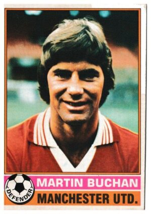 Topps (UK) - 'Footballers (Red Back 221-330)' - Card #320 - Martin Buchan (Man Utd)