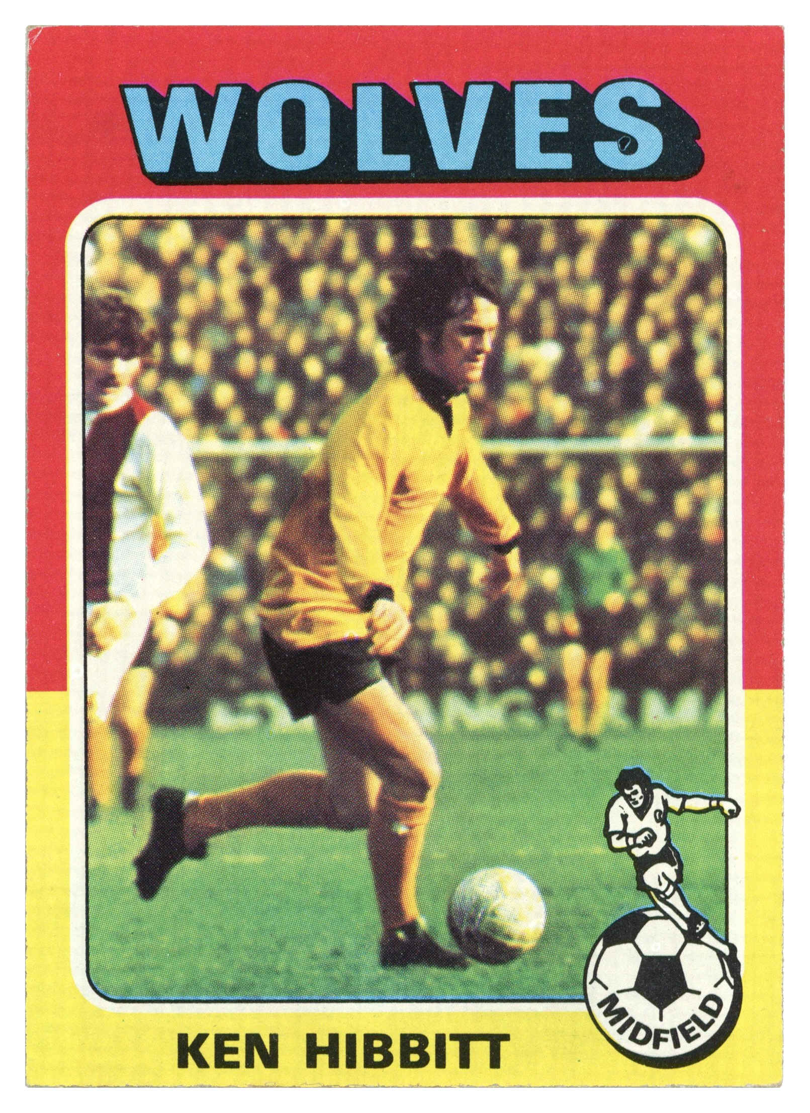 Topps (UK) - 'Footballers 1974-75 S2 (Bazooka/Red)' (1975) - #175 - Ken Hibbitt (Wolverhampton Wanderers) Topps (UK) - 'Footballers 1974-75 S2 (Bazooka/Red)' (1975) - #175 - Ken Hibbitt (Wolverhampton Wanderers)