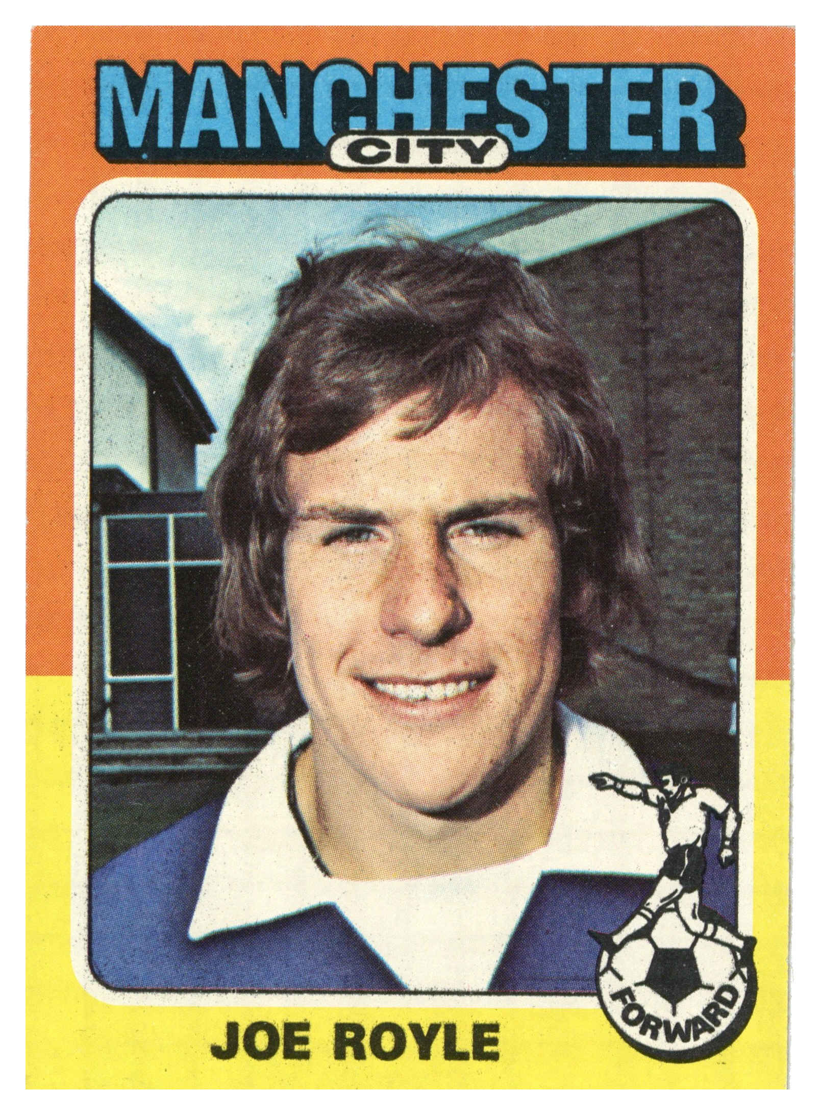 Topps (UK) - 'Footballers 1974-75 S1 (Bazooka/Red)' (1975) - #77 - Joe Royle (Manchester City) Topps (UK) - 'Footballers 1974-75 S1 (Bazooka/Red)' (1975) - #77 - Joe Royle (Manchester City)