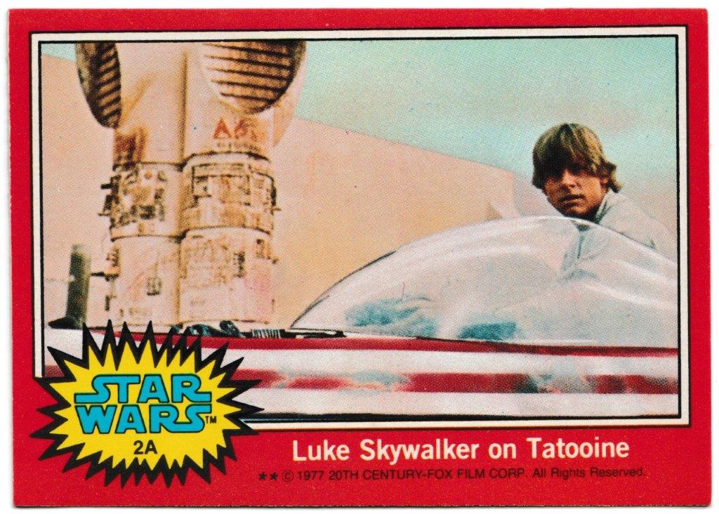 Topps (UK) - 'Star Wars (1-66A)' (1978) - Card #2A - Luke Sywalker on Tatooine Topps (UK) - 'Star Wars (1-66A)' (1978) - Card #2A - Luke Sywalker on Tatooine
