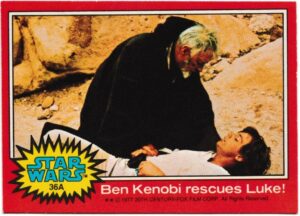 Topps (UK) - 'Star Wars (1-66A)' (1978) - Card #36A - Ben Kenobi rescues Luke!
