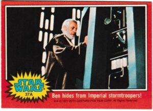 Topps (UK) - 'Star Wars (1-66A)' (1978) - Card #37A - Ben hides from the stormtroopers!